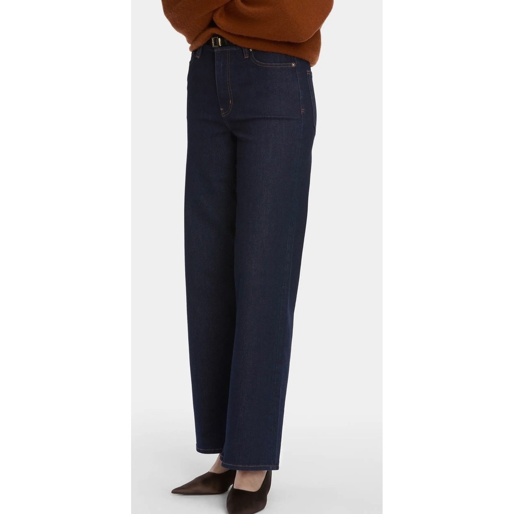 FRAME Le Slim Palazzo Jeans Rinsed Indigo High Rise Wide Leg LSP814 Size 25 NWT - Picture 4 of 8